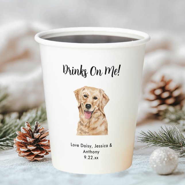 Gobelets En Papier Mariage chien animal (Créateur téléchargé)