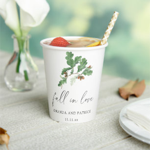 Gobelets En Papier Mariage de branche de gland