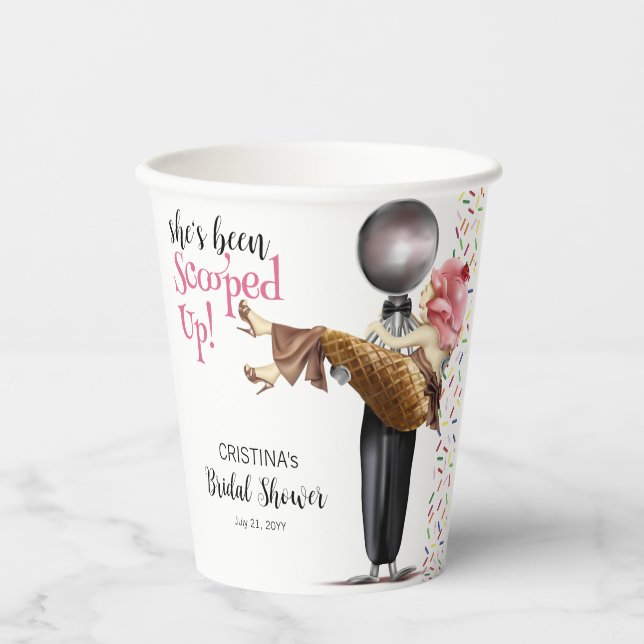 Gobelets En Papier Mariage de glace à la fraise (Recto)