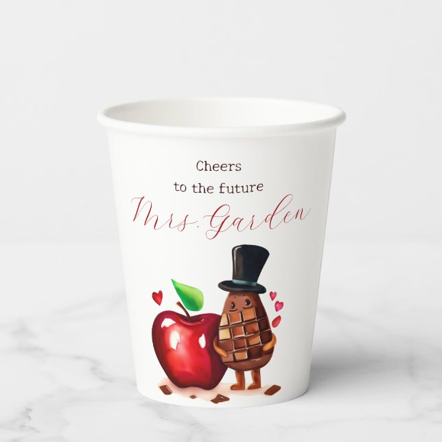 Gobelets En Papier Mariage de la Pomme Rouge (Verso)