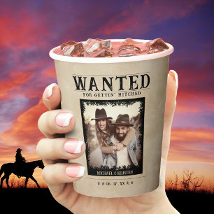 Gobelets En Papier Mariage de l'affiche Recherché photo vintage