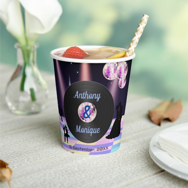 Gobelets En Papier Mariage Disco personnalisable (Insitu)