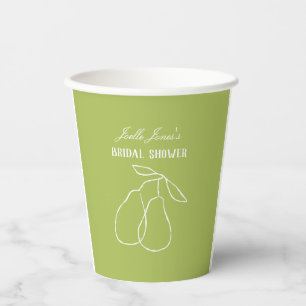 Gobelets En Papier Mariage Élégant Moderne Vert Poire Parfaite pour u