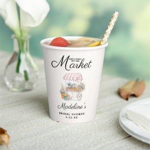 Gobelets En Papier Mariage Fantaisiste Fraîchement Sur Le Marché Fête