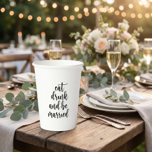 Gobelets En Papier Mariage Manger Boire et être Marié