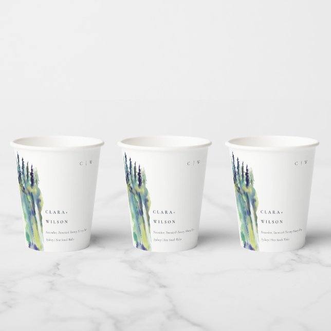 Gobelets En Papier Mariage paysager minimal de pin doux (Multi)