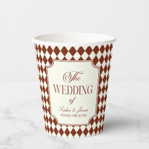 Gobelets En Papier Mariage Vintage Bourgogne Luxueux de Vieille Fortu