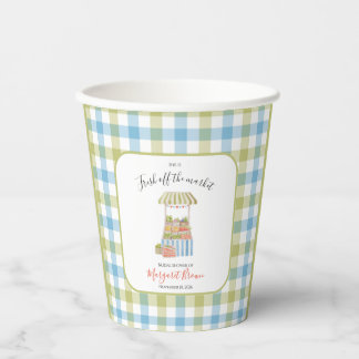 Gobelets En Papier Mariage vintage : vert et bleu