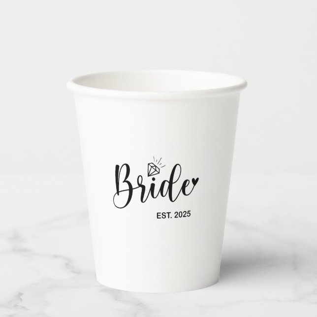 Gobelets En Papier Mariée Annonce de mariage de printemps 2025  (Recto)