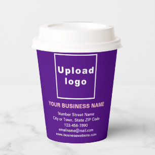 Gobelets En Papier Marque d'affaires sur la coupe de papier violet
