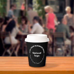 Gobelets En Papier Marque Motif ronde en noir