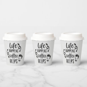 Gobelets En Papier marrant café bar mot art Cupes en papier