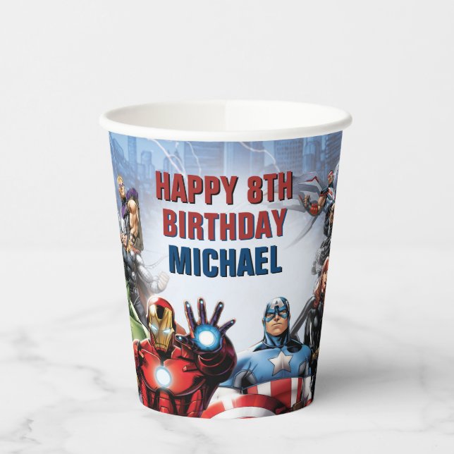 Gobelets En Papier Marvel | Avengers - Birthday (Gauche)