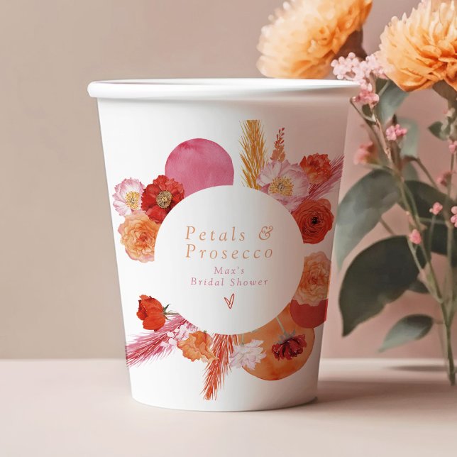 Gobelets En Papier MAX Fleurs Florales Lumineuses et Prosecco pour un (Créateur téléchargé)