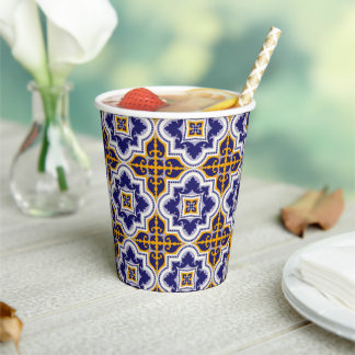Gobelets En Papier Mediterranean Pattern Kitchen