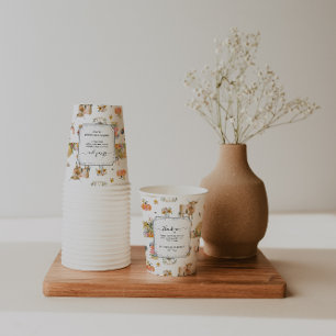Gobelets En Papier Merci pour vous Baby shower agricole d'automne