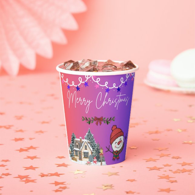 Gobelets En Papier Merry Christmas Paper Cups (Insitu)