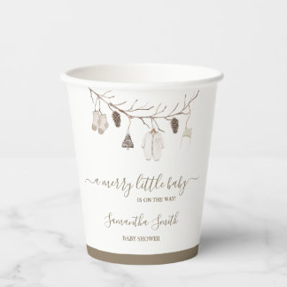 Gobelets En Papier Merry Little Christmas Winter Baby Shower