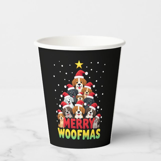 Gobelets En Papier Merry Woofmas - Merry Christmas For Dog Lovers (1) (Recto)