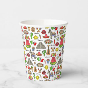 Gobelets En Papier Mexique   Motif de symboles