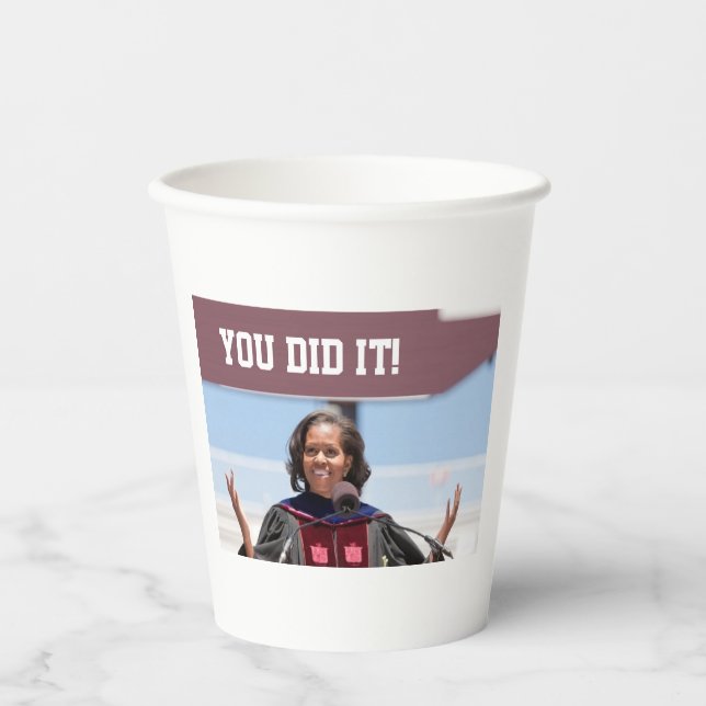 Gobelets En Papier Michelle Obama - Graduation Paper cup (Recto)