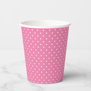 Gobelets En Papier Micro pois blanc - Fuchsia rose
