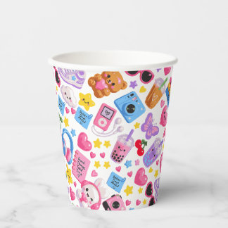 Gobelets En Papier Mignon motif esthétique Kawaii Y2K sans couture –