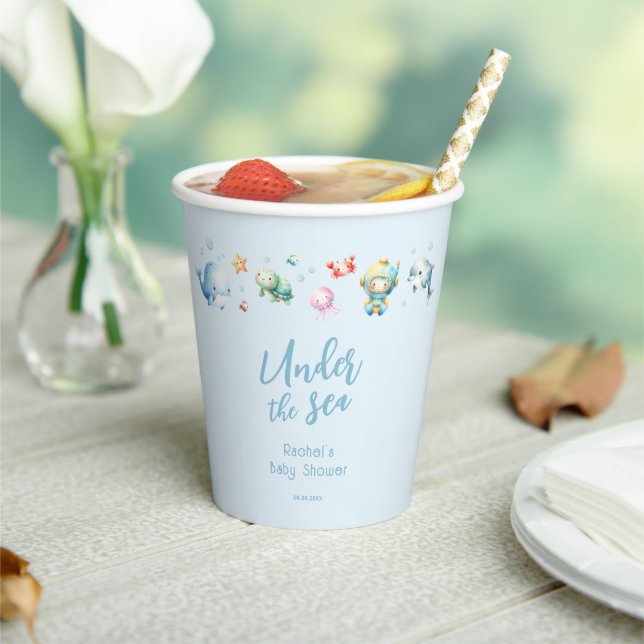 Gobelets En Papier Mignonne sous le Baby shower marin (Insitu)