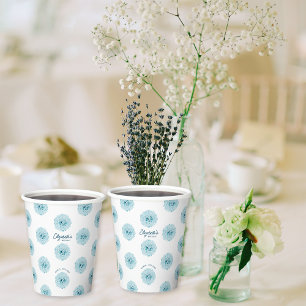 Gobelets En Papier Mini Elégant Blue Hydrangeas fête d'anniversaire