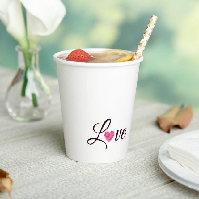 Gobelets En Papier Minimal Dotted Heart Design (Insitu)