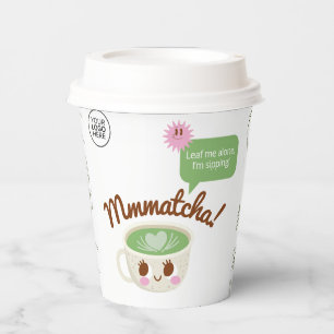 Gobelets En Papier Mmmatcha Funny Matcha Green Tea Club d'équipe d'af
