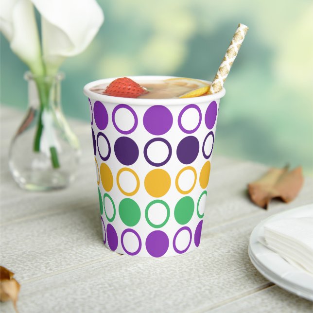 Gobelets En Papier Mod Mardi Gras Points (Insitu)