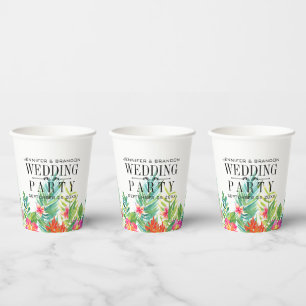 Gobelets En Papier Modèle de mariage de tasse en papier à bordure de 