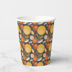 Gobelets En Papier Modèle floral rétro classique