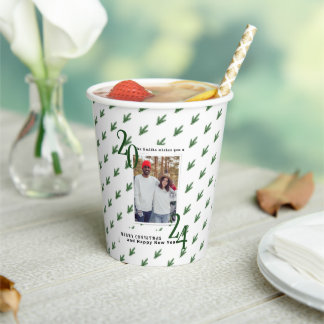 Gobelets En Papier Modern Elegant Christmas theme photo paper cup