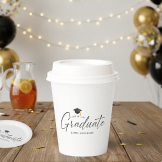 Gobelets En Papier Modern Elegant Script Graduation Party