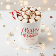 Modern Merry Christmas Paper Cups