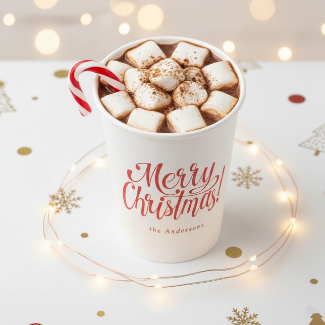 Gobelets En Papier Modern Merry Christmas Paper Cups (Créateur téléchargé)