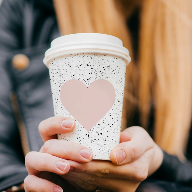 Gobelets En Papier Moderne Pastel Rose & Coeur Beau Cadeau (Créateur téléchargé)