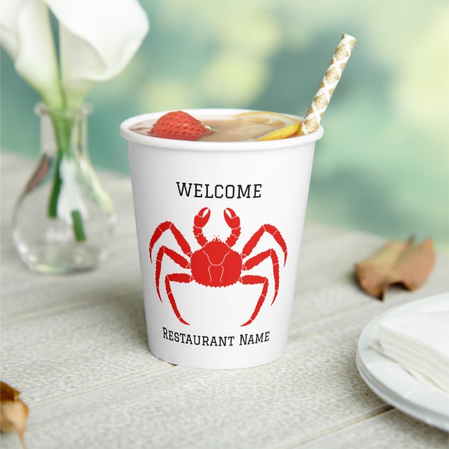 Gobelets En Papier Moderne Simple rouge crabe de mer frais (Insitu)