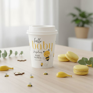 Gobelets En Papier Moments abeilles : Bonjour Bébé Douche abeille