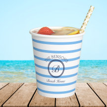 Monogramme Chic Bleu Grandes Famille Maison de pla