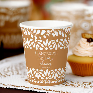 Gobelets En Papier monogramme de douche nuptiale en terre cuite de ta
