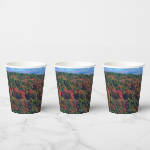 Gobelets En Papier Montagnes des Appalaches à l'automne