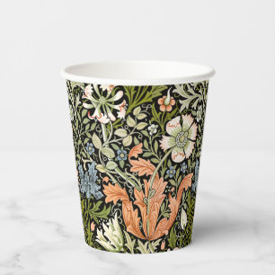 Gobelets En Papier Morris BlackBackground 1896 Compton Floral Pattern