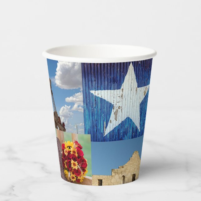 Gobelets En Papier Mosaïque photo du Texas (Recto)
