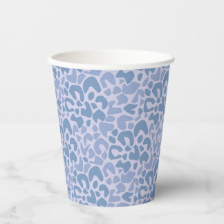 Gobelets En Papier Motif abstrait tacheté gris et bleu