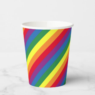 Gobelets En Papier Motif arc-en-ciel diagonal
