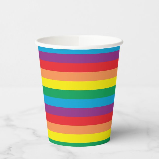 Gobelets En Papier Motif arc-en-ciel simple (Gauche)