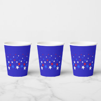 Gobelets En Papier Motif bleu, rouge et blanc